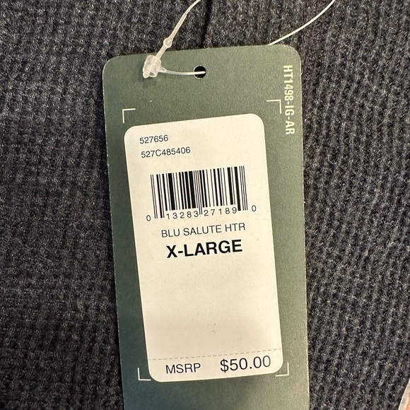 G.H. Bass & Co. Blue Heather Long Sleeve Henley Shirt, X-large - Picture 5 of 5